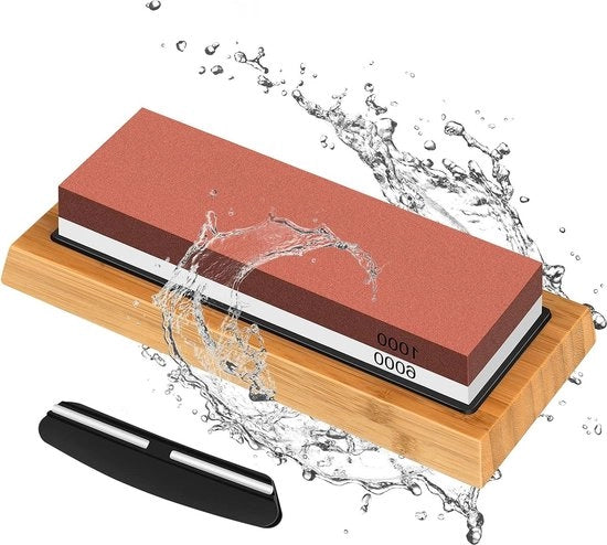 Wetstone 2 in 1 1000/6000 - Olio di protezione con manico antiscivolo in silicone - Cucina con lame da cucinare