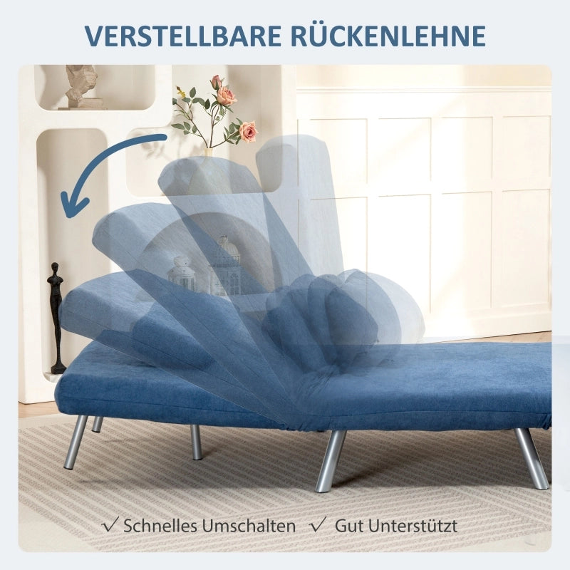 POLTRONA LETTO 190 cm Blu in Metallo con cuscino