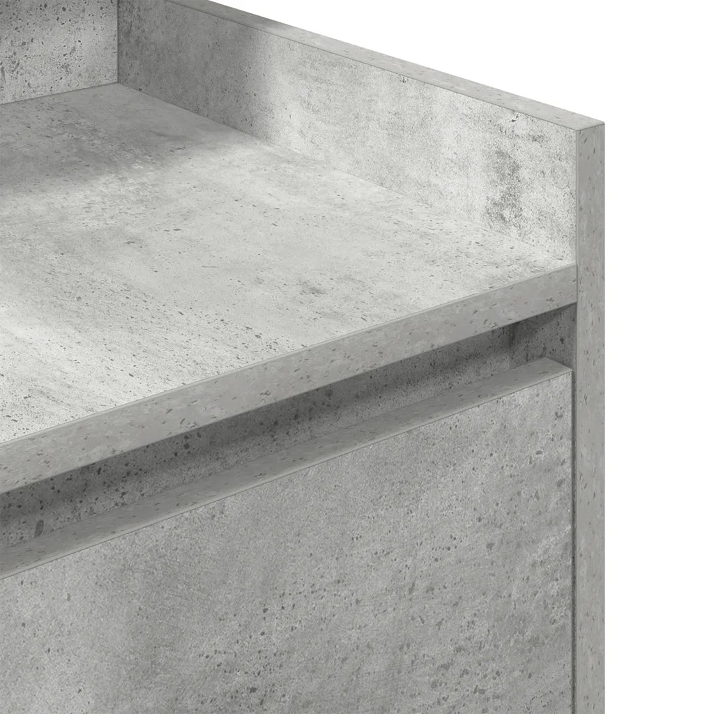 vidaXL Comodino con 2 Cassetti Grigio Cemento 38x34x80 cm