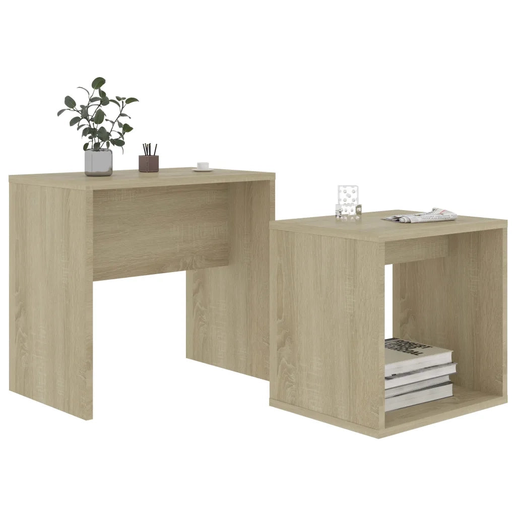 Set Tavolini Salotto Rovere Sonoma 48x30x45cm Legno Multistrato 802888