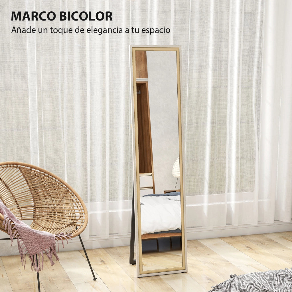 Specchio a Pieno Corpo Inclinabile o da Parete ¨C zephmum ¨C Bianco e Naturale