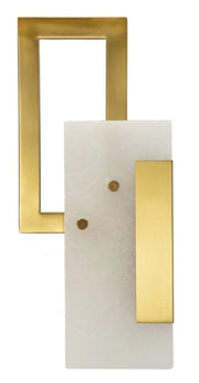 Lampada da Muro Cube 15x8x33 cm in Vetro e Ferro Oro