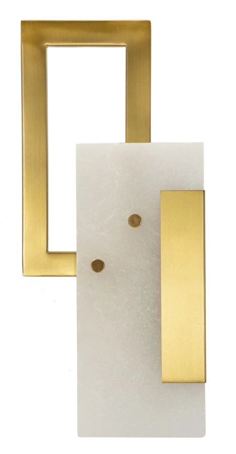 Lampada da Muro Cube 15x8x33 cm in Vetro e Ferro Oro