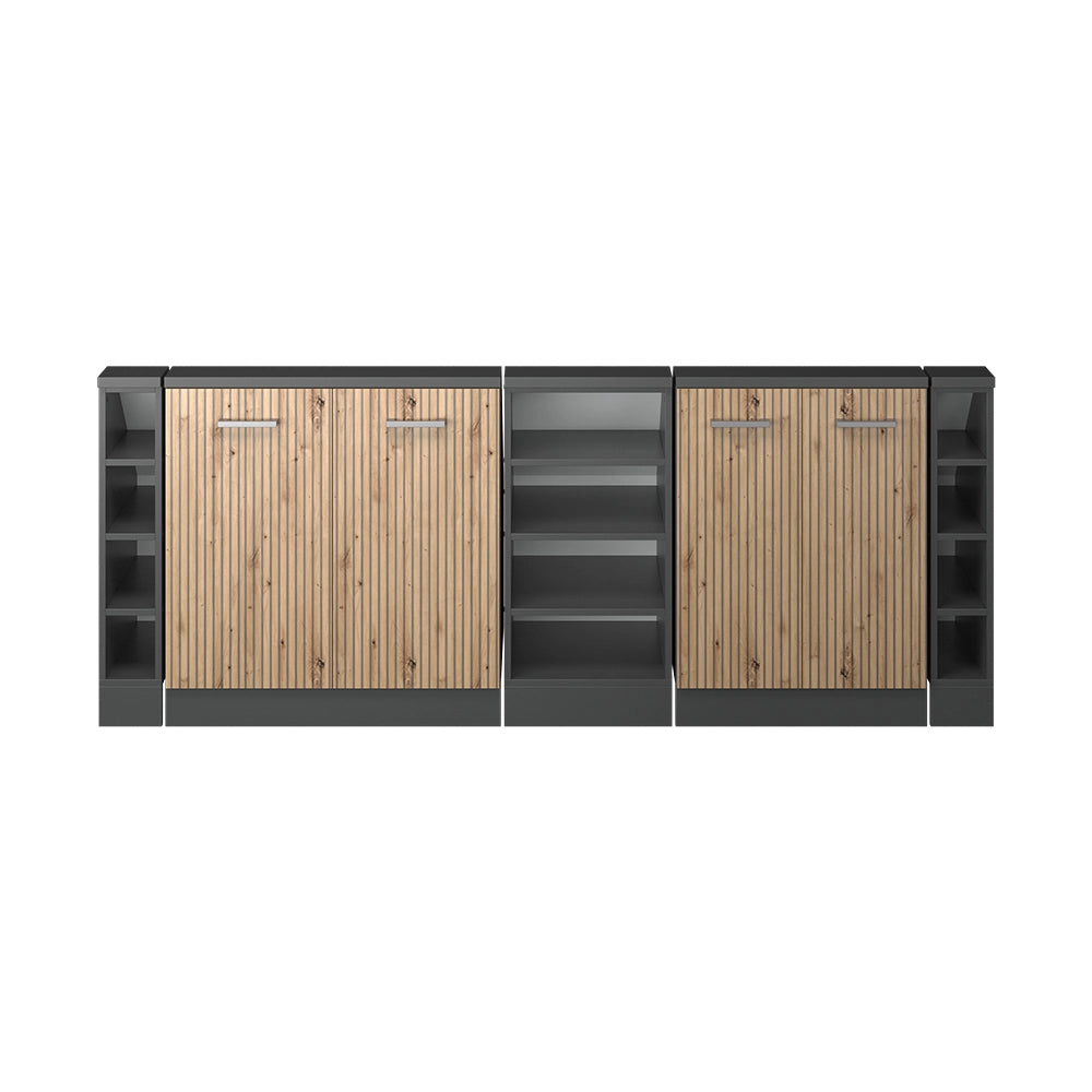 Set di mobili sottotetto Rion Rovere artigianale/Antracite Set di 5 Vicco