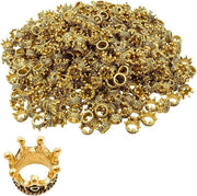 Set di 150 Corona Decorazioni in Metallo per Gioielli Artigianali - Oro con Nero - Accessori per Fai da Te - Decorazioni per Gioielli di Corona