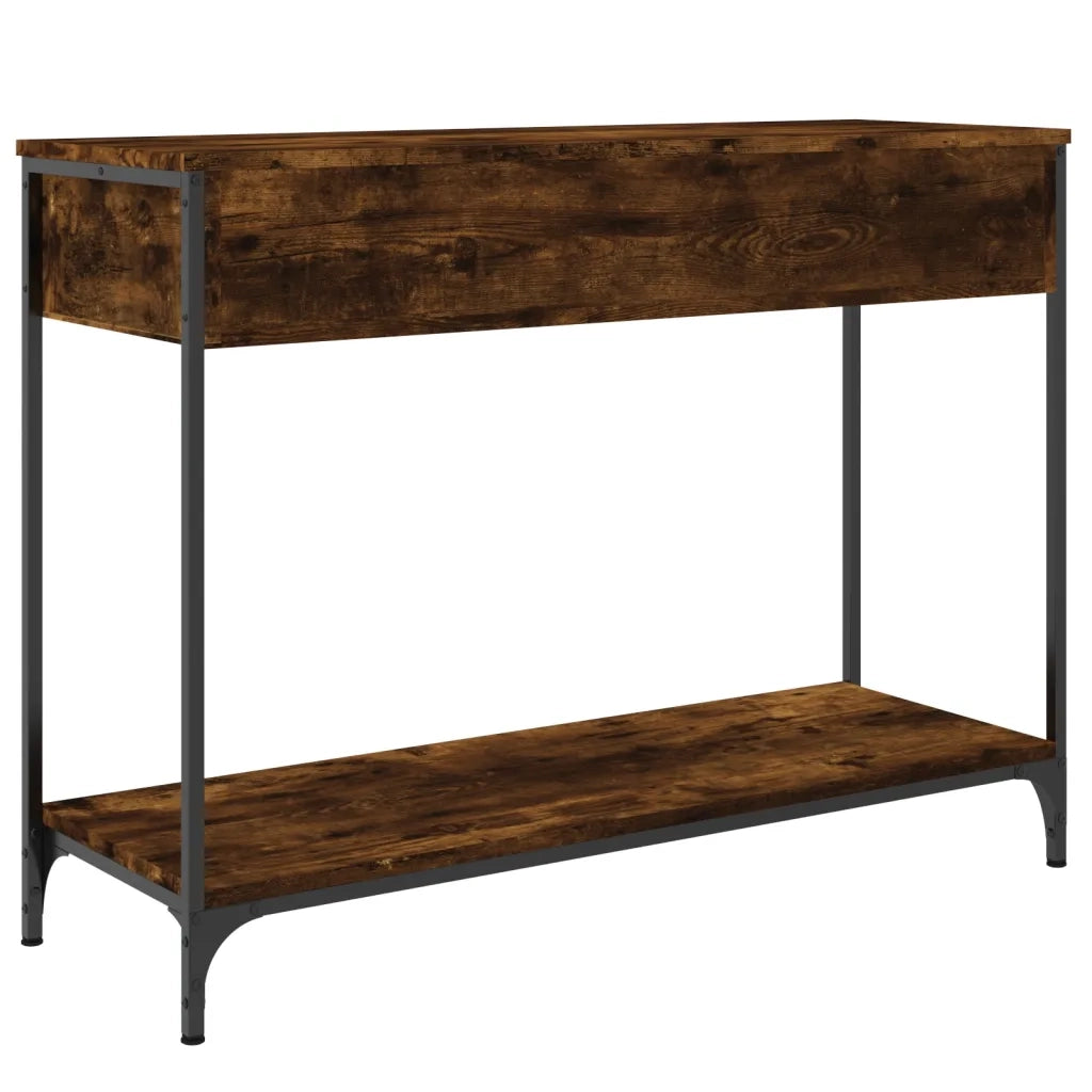 Tavolino Consolle-Tavolino da soggiorno-Tavolo Rovere Fumo 100x34,5x75cm Legno Multistrato 443023