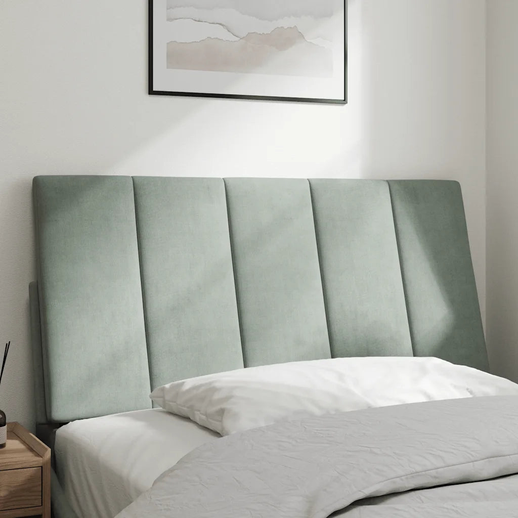 Cuscino Testiera Hanko Grigio Chiaro 100 cm in Velluto CFW1647202