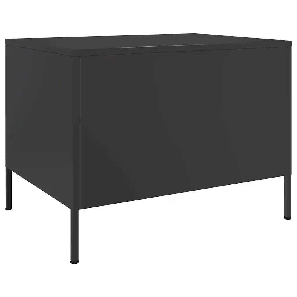 Tavolino da Salotto-Tavolino da soggiorno-Tavolo Nero 68x50x50,5 cm in Acciaio