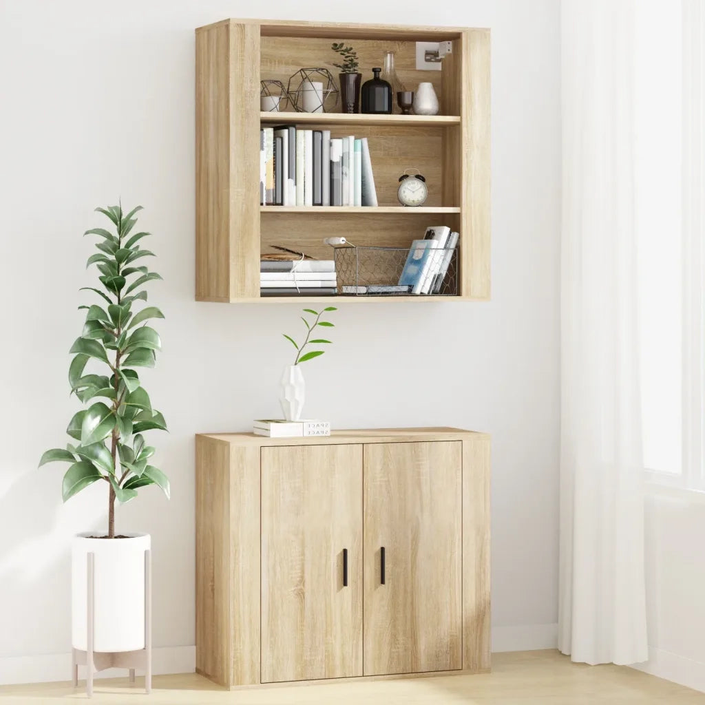 Armadietto a Muro Rovere Sonoma 80x33x80 cm Legno Multistrato 816595