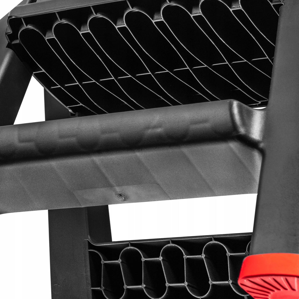 KADAX Sgabello da cucina pieghevole con scaletta, portata 150 kg, piattaforma con gradini da 63 cm