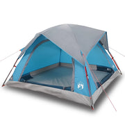 Tenda da Campeggio | Tenda Familiare a Cabina per 4 Persone Blu Impermeabile