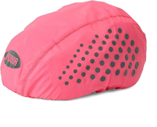 Set di caschi per bicicletta acqua-resistenti, caschi per bicicletta riflessivi, con spille regolabili, cappucci in tessuto, caschi per bicicletta da pioggia, adatti a bambini e adulti, alta visibilità, colore Rosa 2.