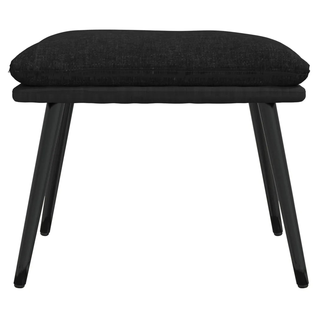 Poggiapiedi Nero 45x29,5x35 cm in Tessuto e Similpelle 341521