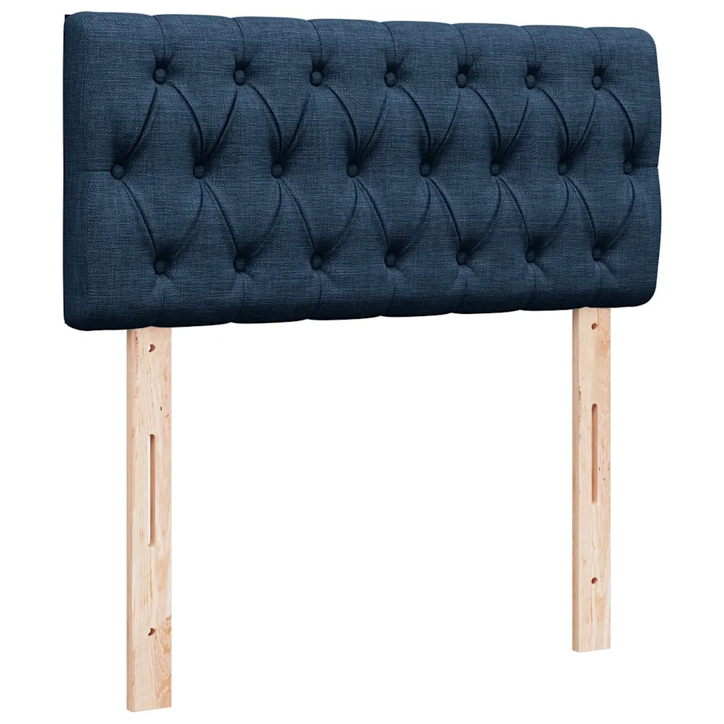 Struttura Letto Pouf con Materasso Blu 90x190 cm in Tessuto 3312359