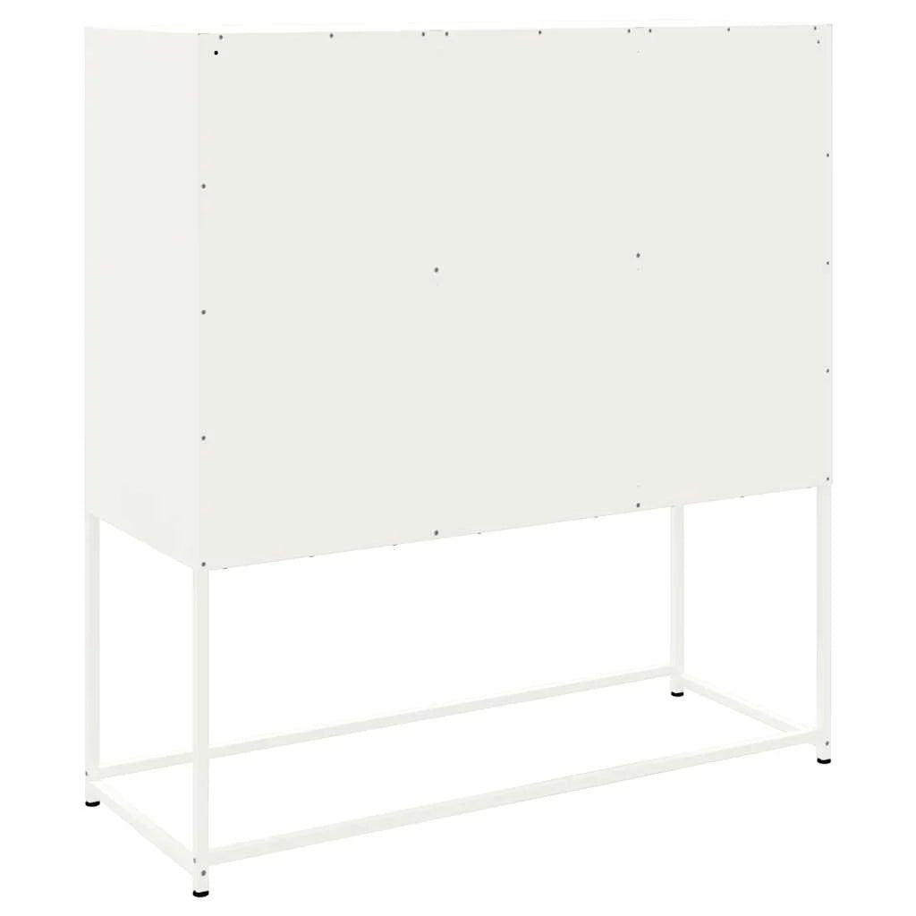 Buffet credenza cassettiera mobiletto mobile contenitore organizer cucina soggiorno salotto alto 100,5 x 39 x 107 cm acciaio bianco 02_0032251