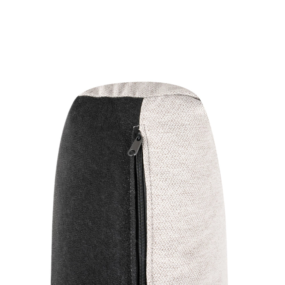 Divano angolare a sinistra Tessuto beige chiaro rivestito in poliestere Gambe in legno 4 posti spesso imbottiti Mobili da salotto in stile moderno