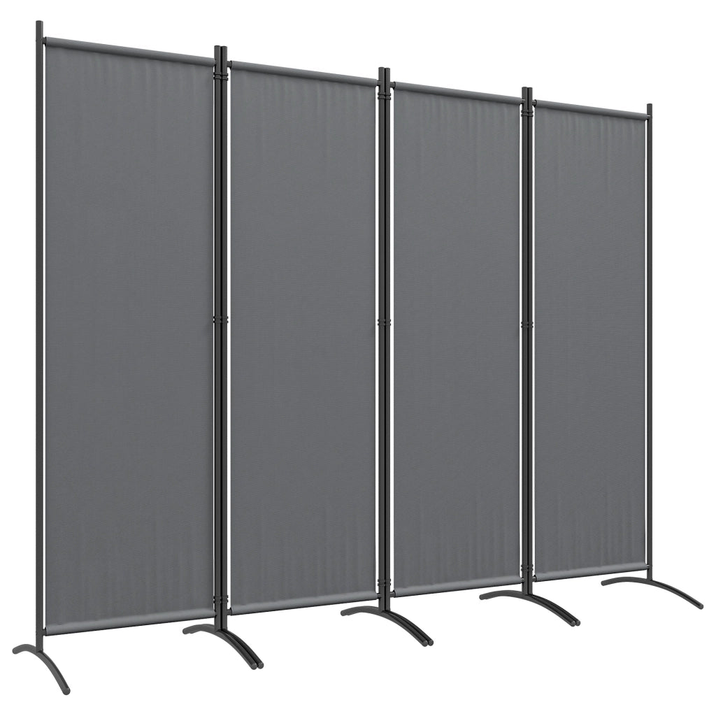 Paravento da Esterno e Interno a 4 Pannelli Pieghevole, 221x50x172cm, Grigio Scuro