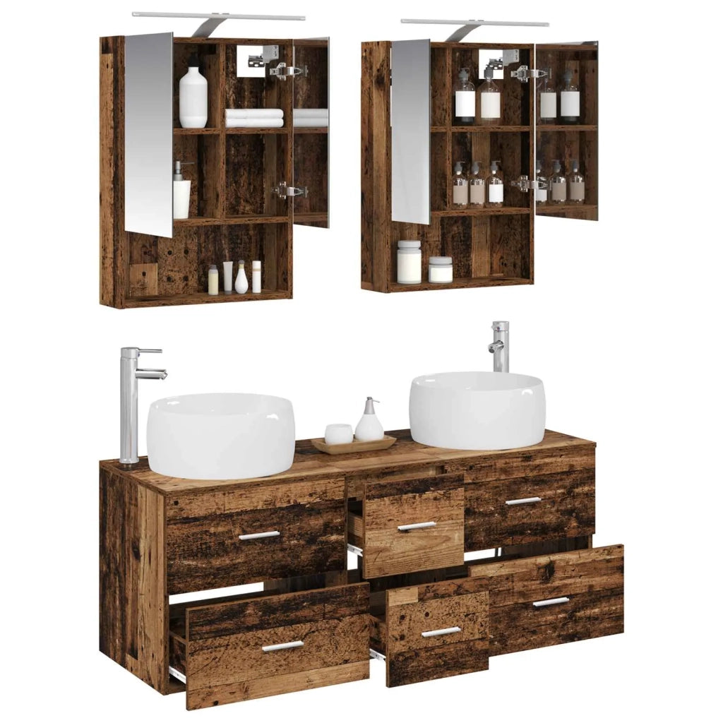 Set di mobili per il bagno 5 pcs Legno antico 3407045