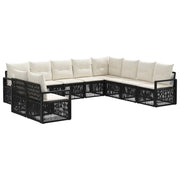 Set Divano da Giardino 10 pcs Nero polyrattan 3435757