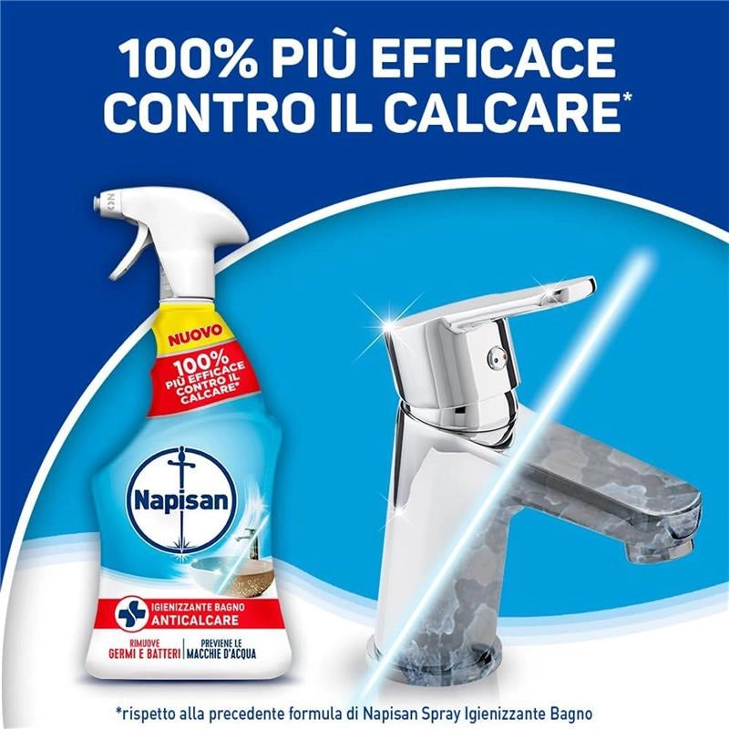 SPRAY NAPISAN 12 PZ IGIENIZZANTE BAGNO ANTICALCARE 740 ML L'UNO RIMUOVE GERMI E BATTERI PREVIENE LE MACCHIE DI ACQUA