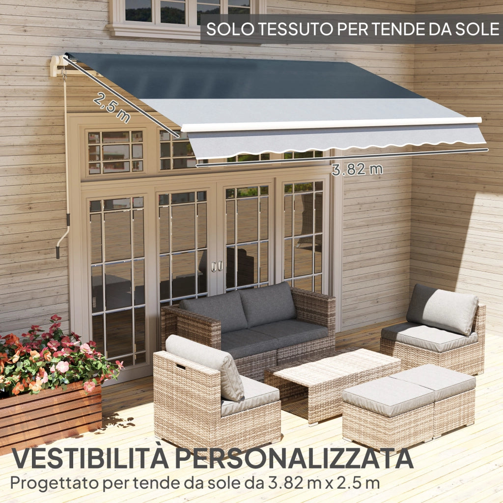 Telo di Ricambio per Tenda Parasole 4x3 m in Poliestere Anti UV 50+ ¨C zephmum ¨C Grigio