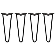 4 Gambe per Tavolo a Forcina SkiSki Legs 35,5cm Acciaio Nero 2 Rebbi 12mm