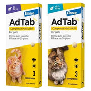 ANTIPARASSITARIO A COMPRESSE MASTICABILI 'ADTAB' Per gatti 2-8Kg - 3 Compresse - ADTAB