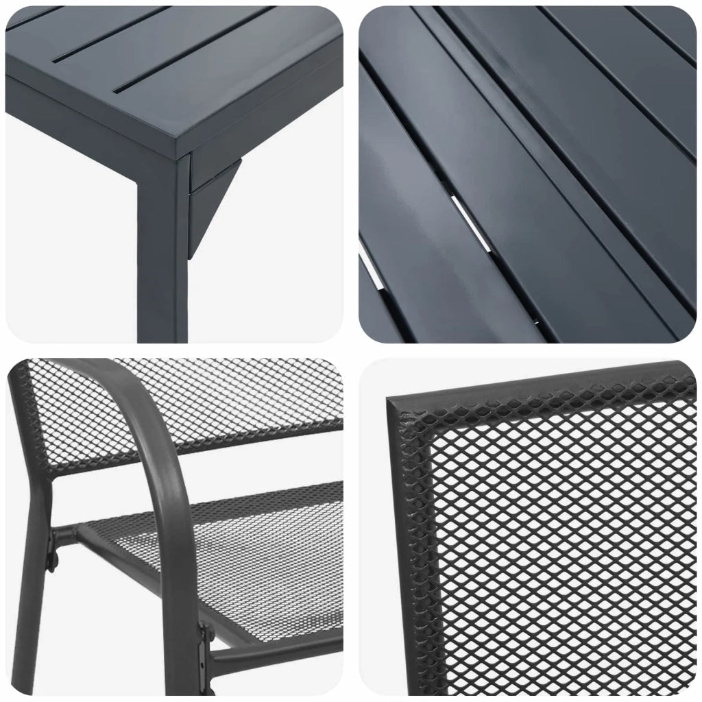 Set da Pranzo per Giardino 9 pcs Antracite Acciaio 3378834