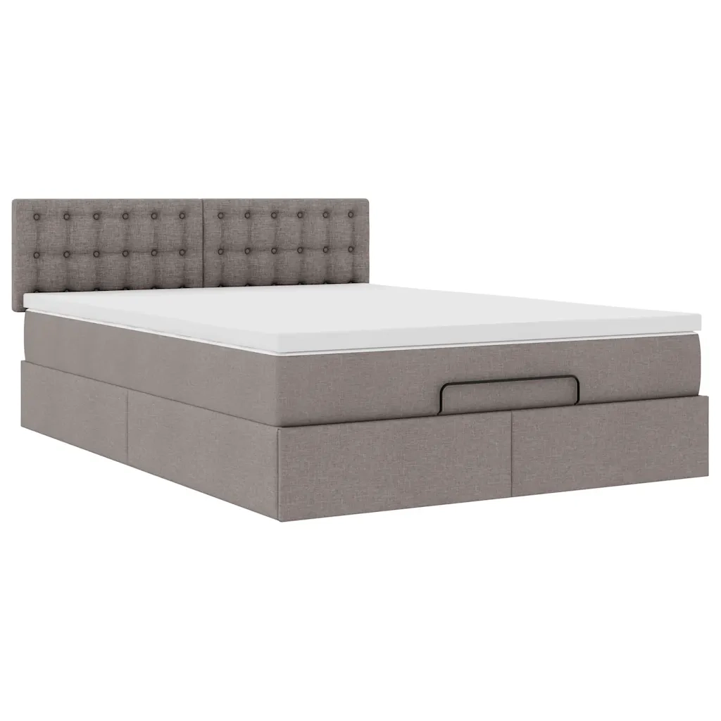 Pouf Letto con Materasso Tortora 140x190 cm in Tessuto 3311626