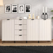 Madia Paglieta, Credenza 3 Ripiani, 182.5x40x90.5h cm Bianco Crema