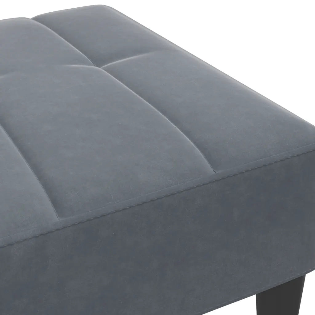 Poggiapiedi Grigio Scuro 77x55x31 cm in Velluto