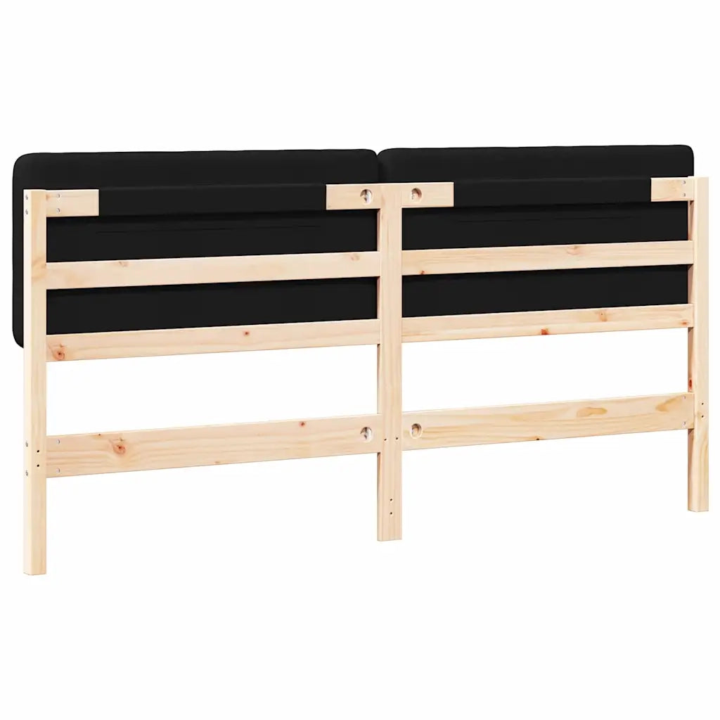 Testiera imbottita Marrone e Nero 200 cm Pino massello 880050
