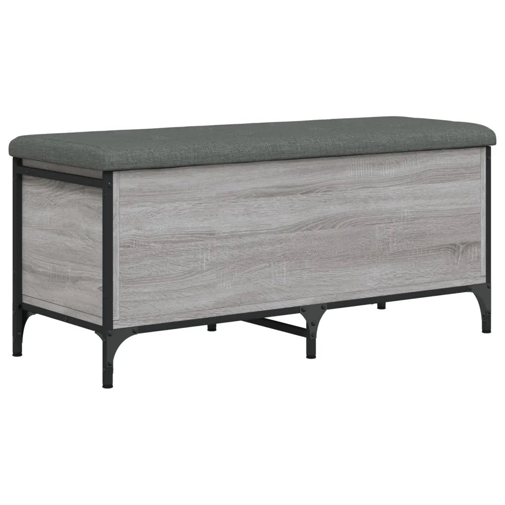 Panca Portaoggetti-Sgabello-Panca con Contenitore Grigio Sonoma 102x42x45 cm Legno Multistrato 241591