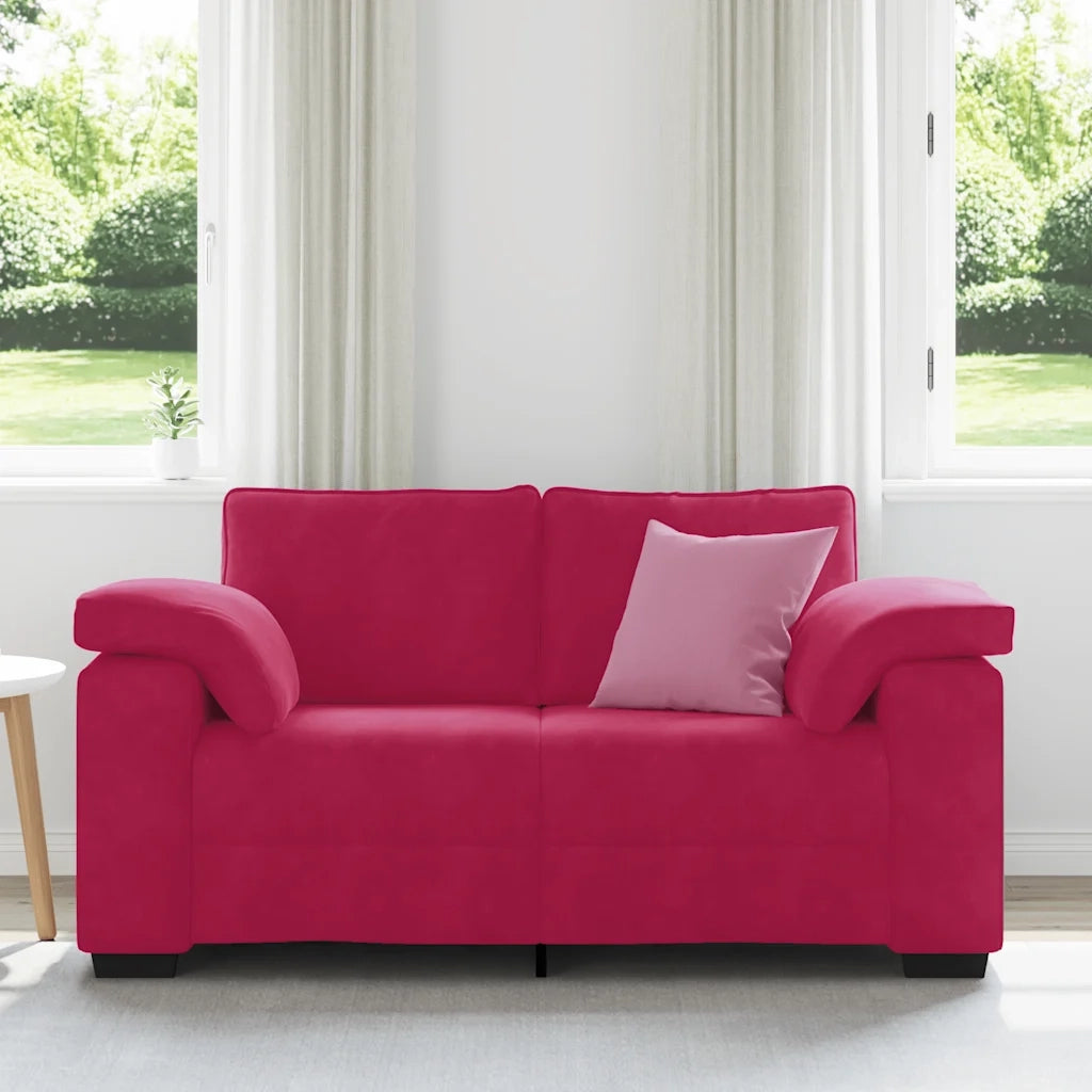 Divano Divanetto Rosso Vino 160x77x82 cm in Velluto 4105261