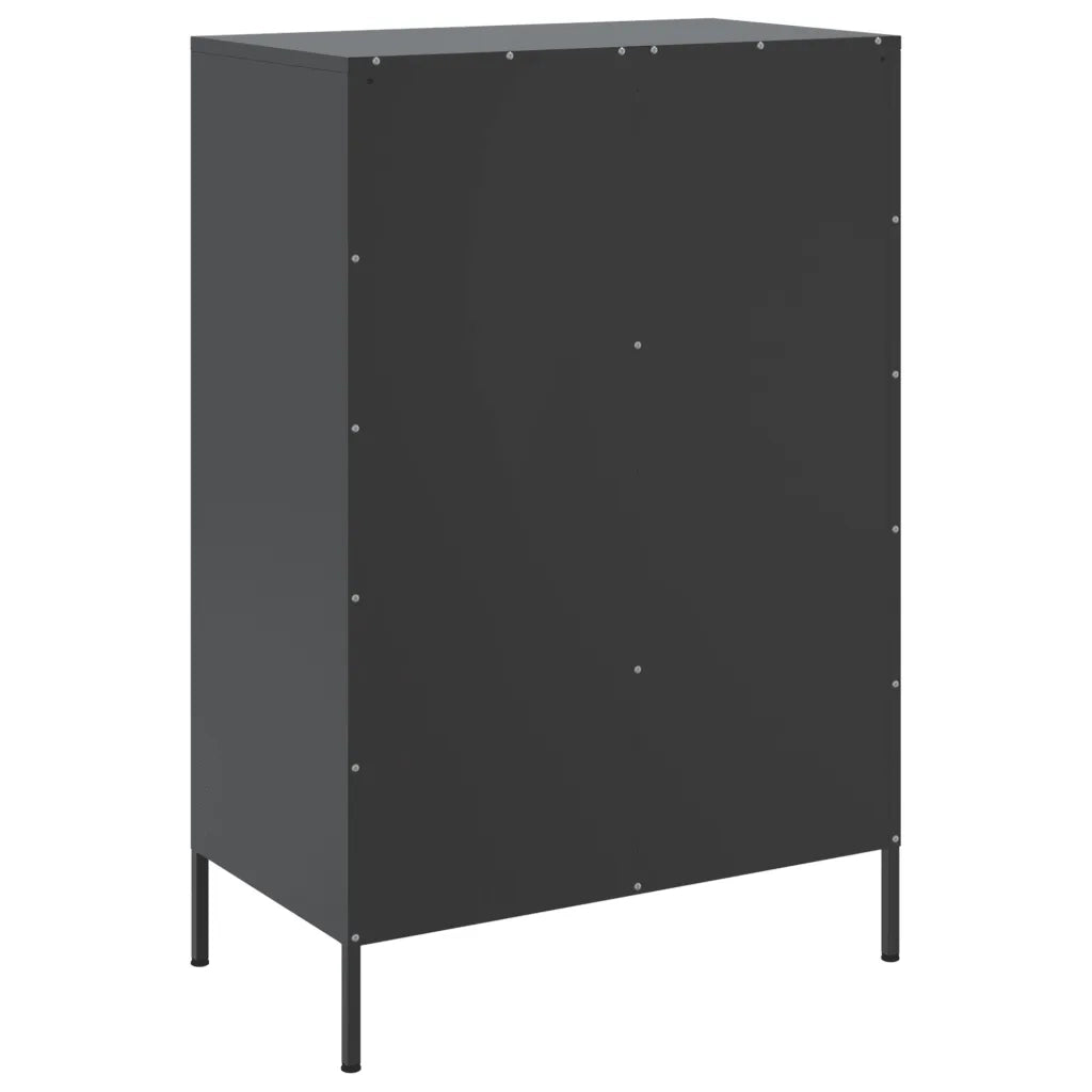 Credenza | Madia | Buffet da pranzo | Armadio da pranzo Nera 68x39x101,5 cm in Acciaio
