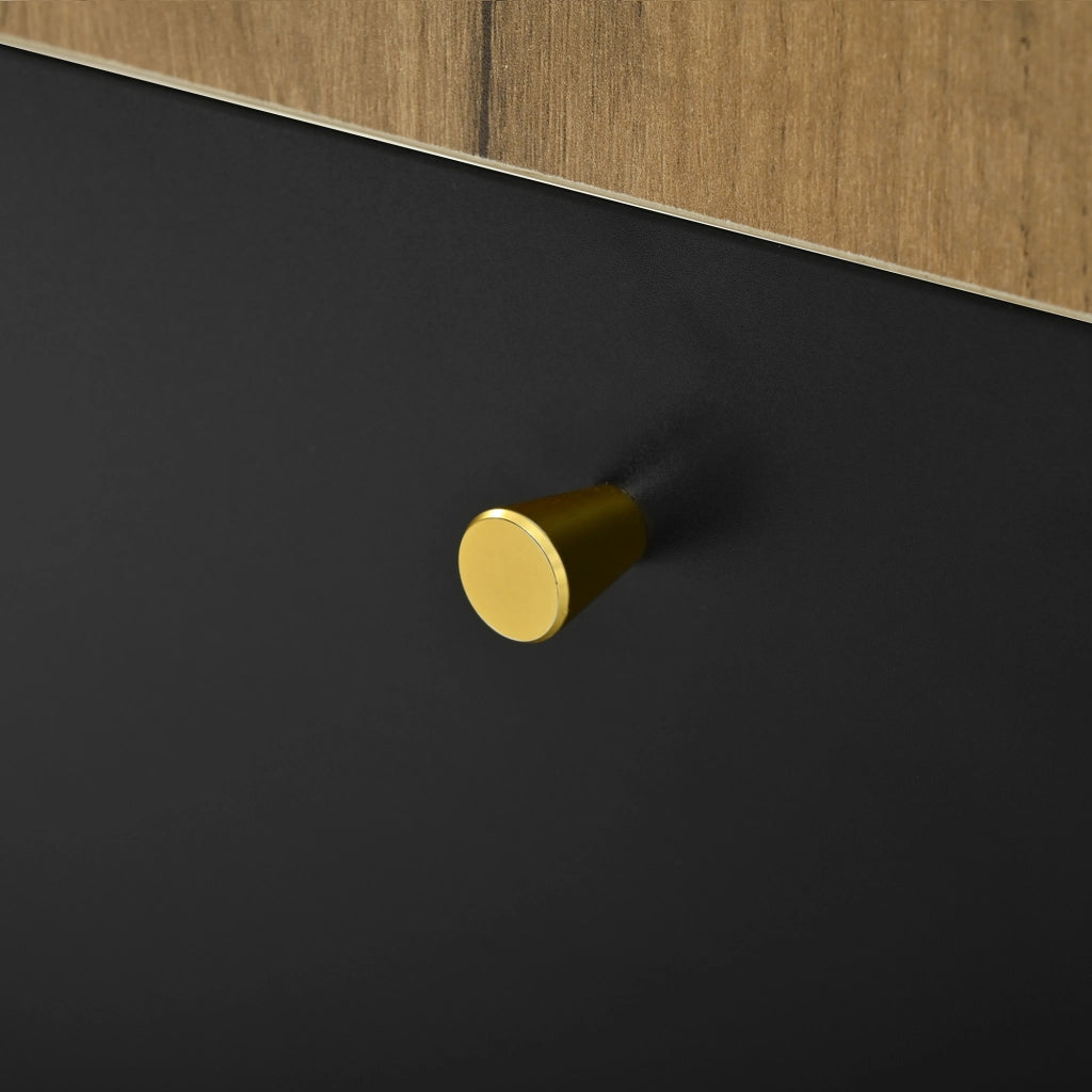 Mobile portascarpe moderno con ganci, 3 vani ribaltabili, effetto legno naturale e nero, 75 x 24 x 180 cm