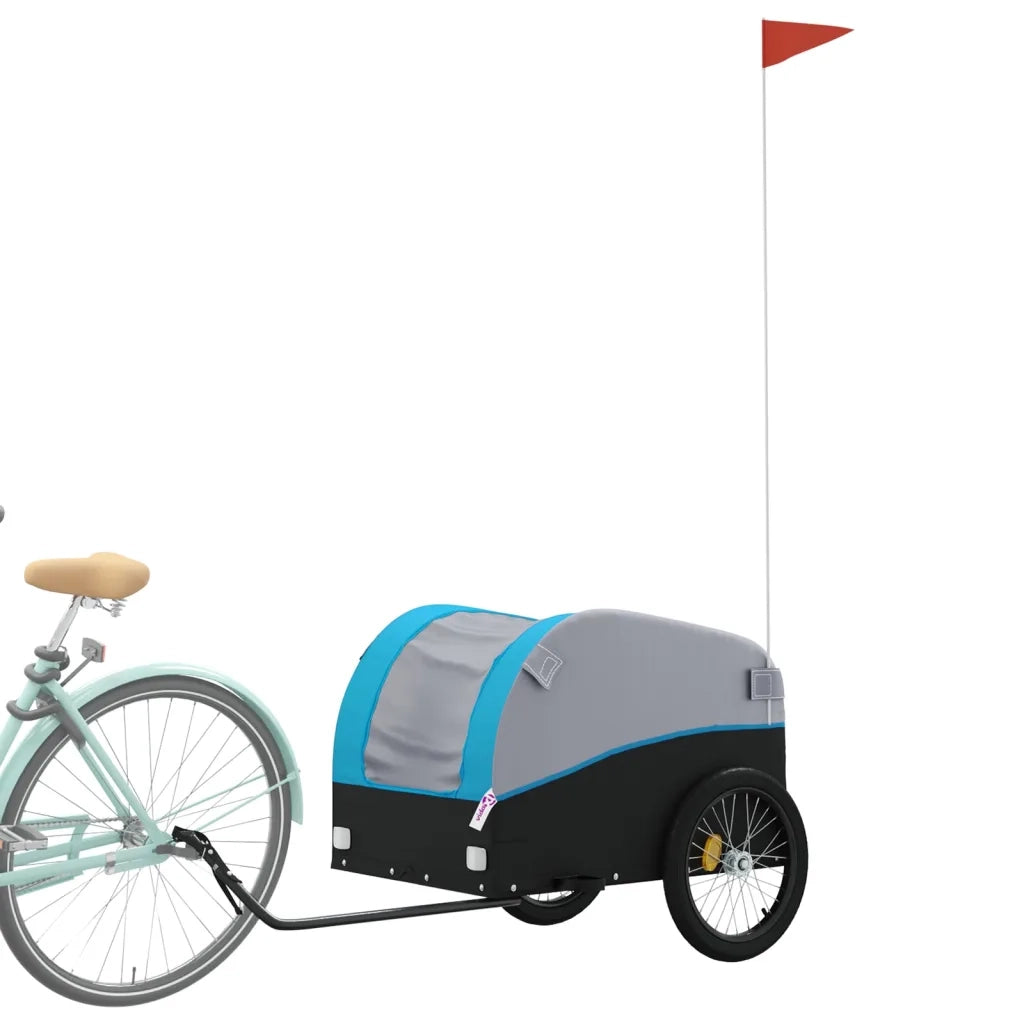 Rimorchio da Bici Nero e Blu 45 kg in Ferro 94128