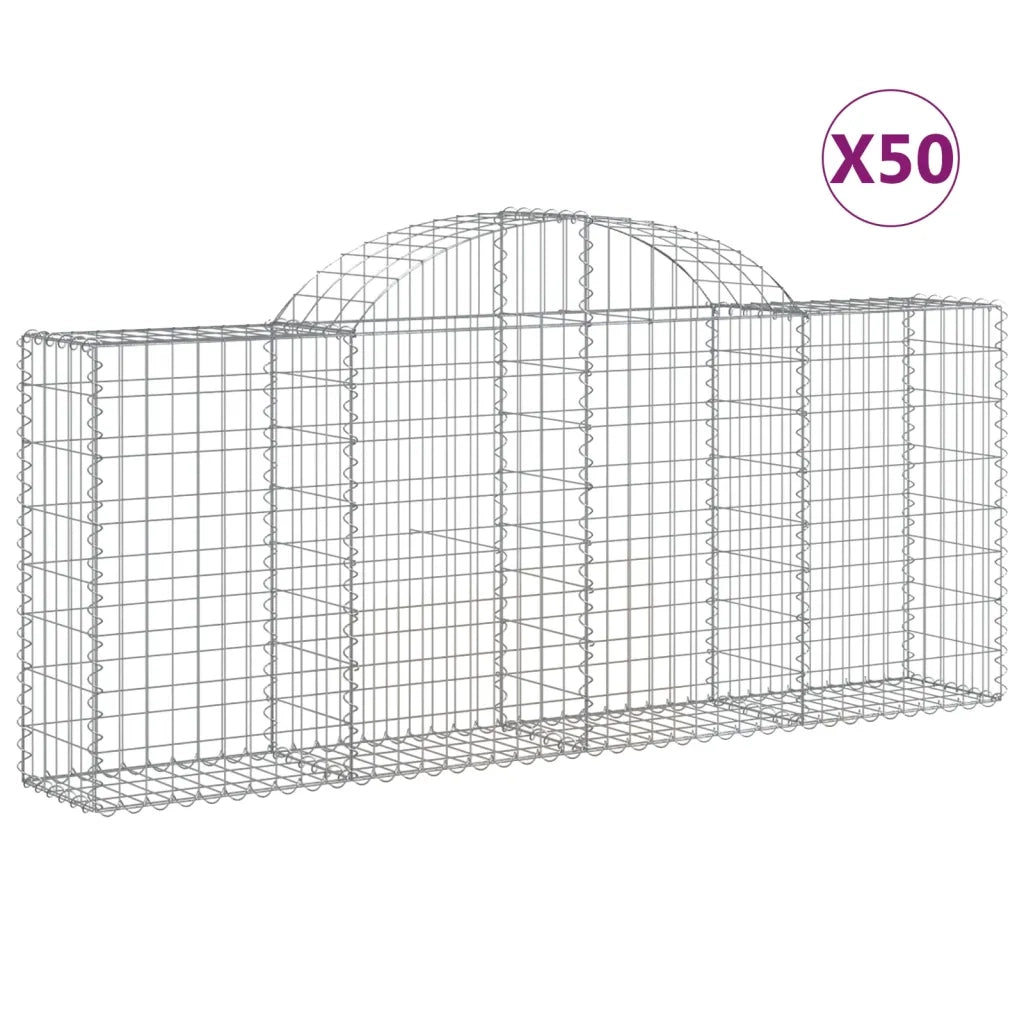 Cesti Gabbioni ad Arco 50 pz 200x30x80/100 cm Ferro Zincato 3146108