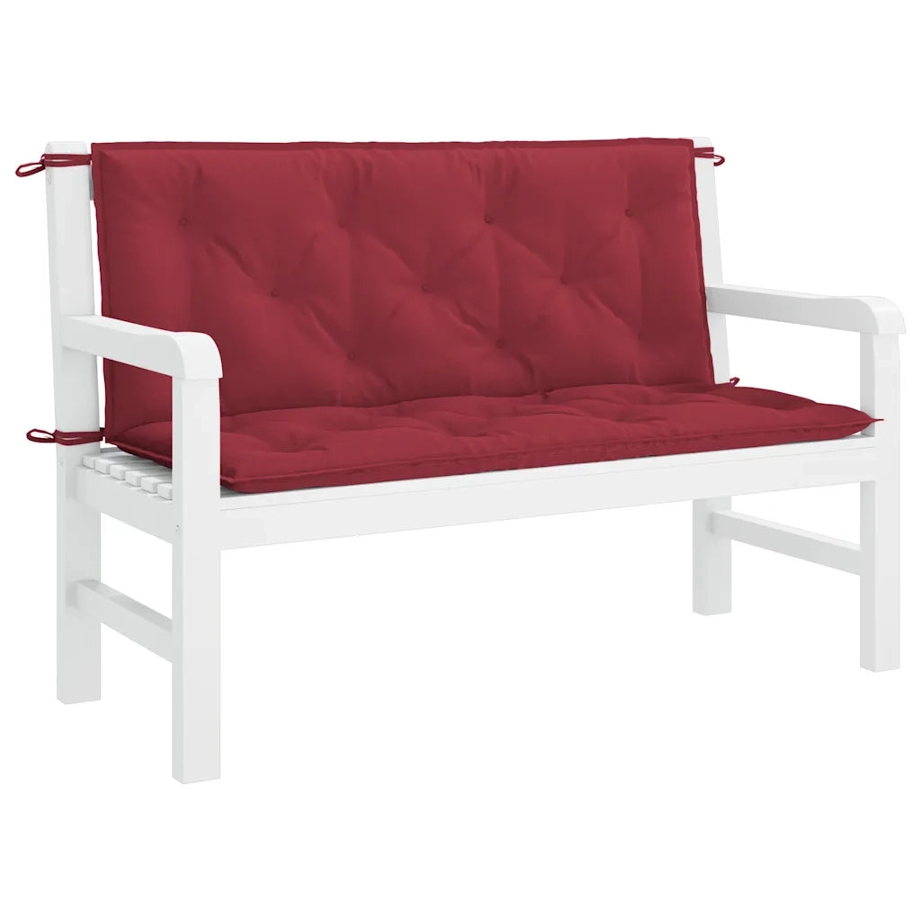 Cuscini per Panca 2 pz Rosso Vino 120x50x7 cm in Tessuto Oxford