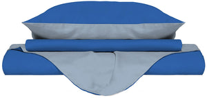 Copripiumino con Sacco e Federe Doubleface Royal/Azzurro 1 Piazza e Mezzo