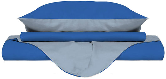 Copripiumino con Sacco e Federe Doubleface Royal/Azzurro 1 Piazza e Mezzo