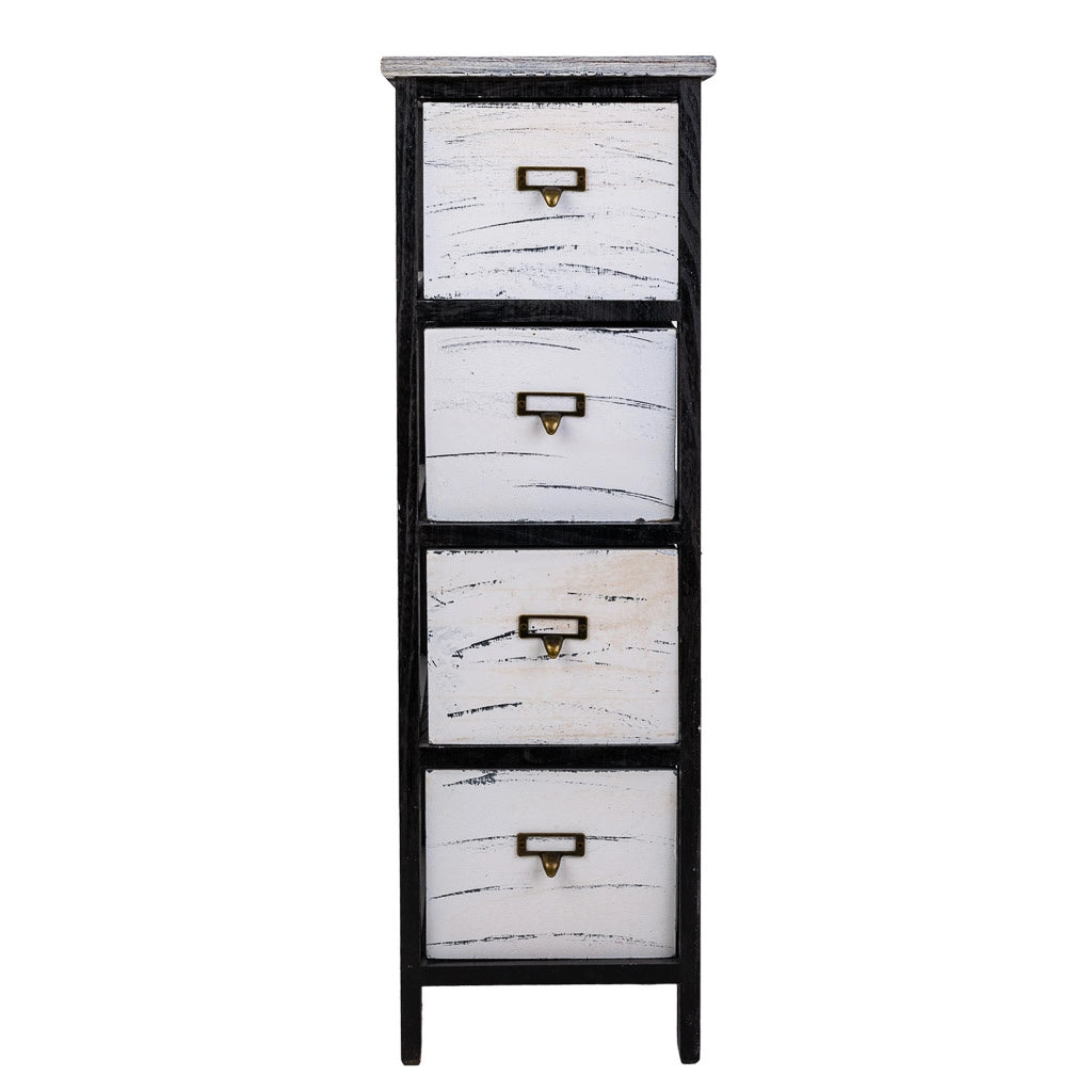 Cassettiera in legno nero 26x32x81h