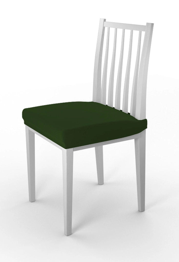 Set 2 Coprisedie Elasticizzati in Poliestere Verde Scuro