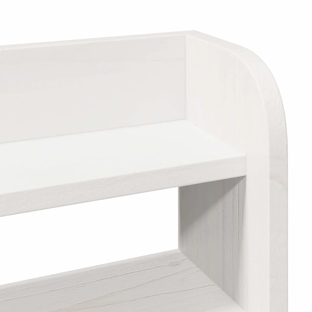 Giroletto con Testiera Bianco 90x200 cm Legno Massello di Pino 3307093