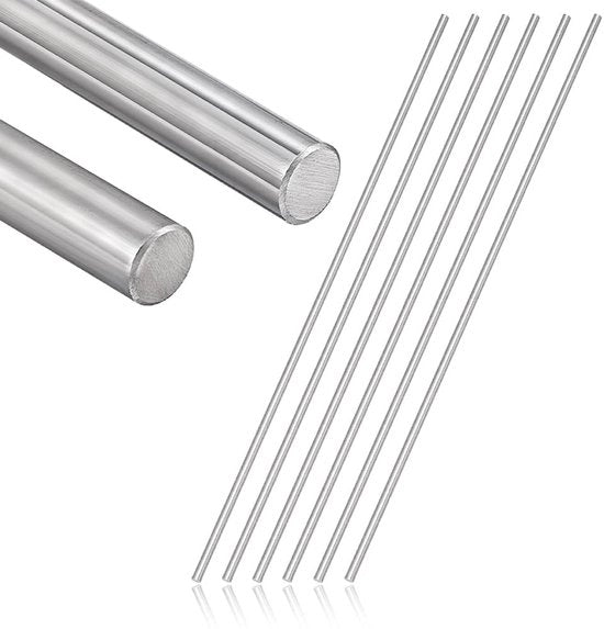 Stanghe in Acciaio Inossidabile 304 - 6 pezzi - Lunghezza 40,3 cm - Diametro 6 mm - Stanghe a Sezione Circolare - Stanghe in Acciaio Inossidabile