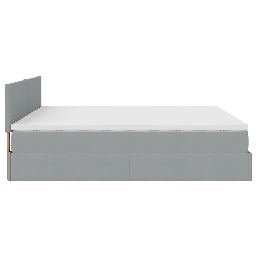 vidaXL Pouf Letto con Materasso Grigio Chiaro 160x200 cm in Tessuto