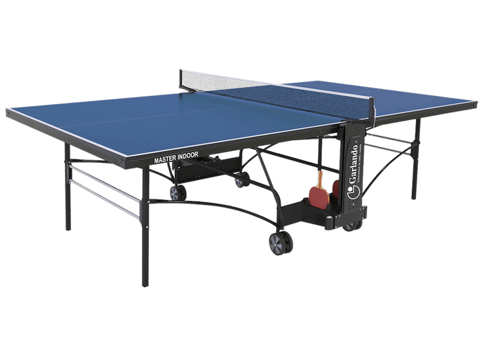 Tavolo da Pin Pong con Piano Blu e Ruote per Interno Garlando Master Indoor
