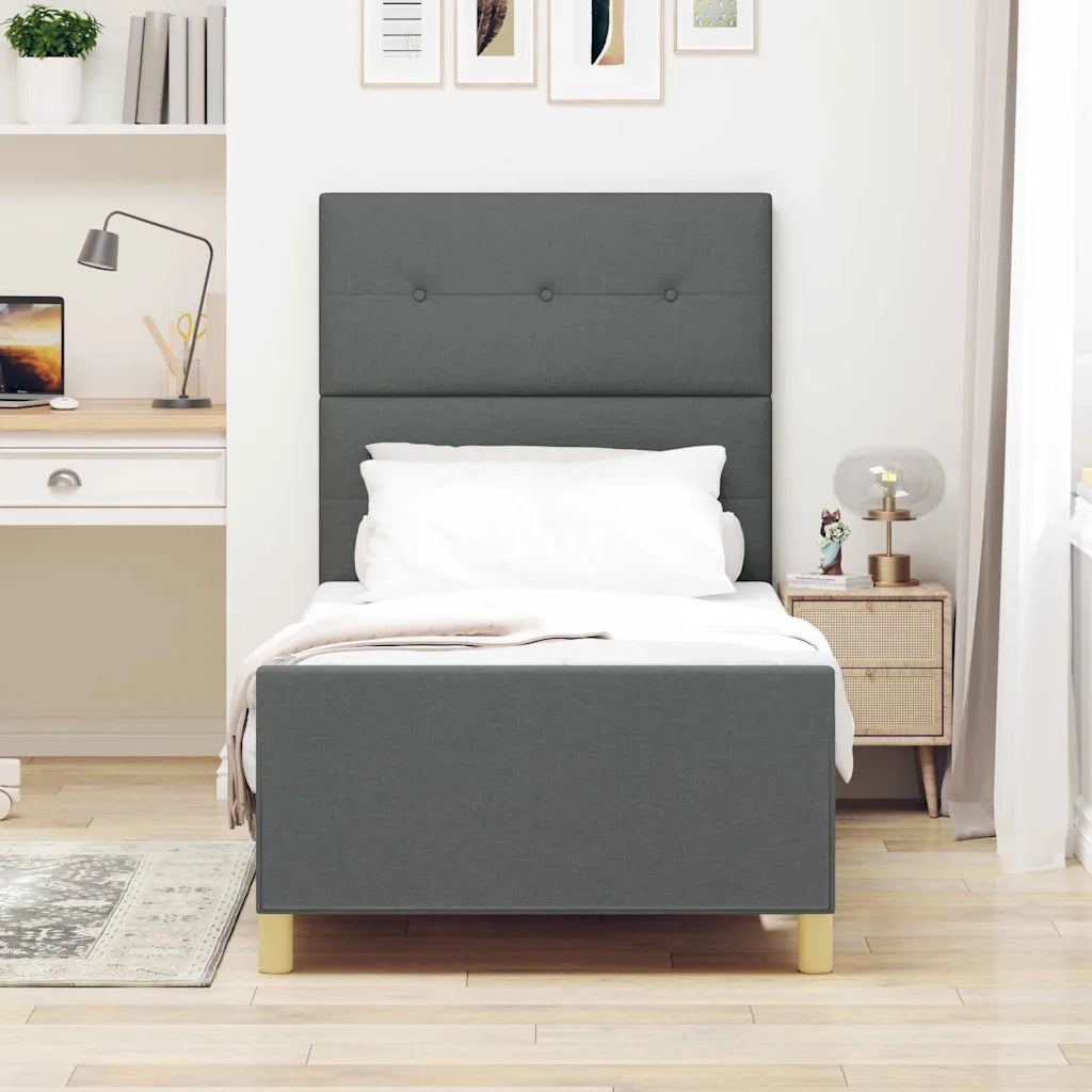 Struttura del letto Grigio scuro 100 x 200 cm Tessuto 3344705