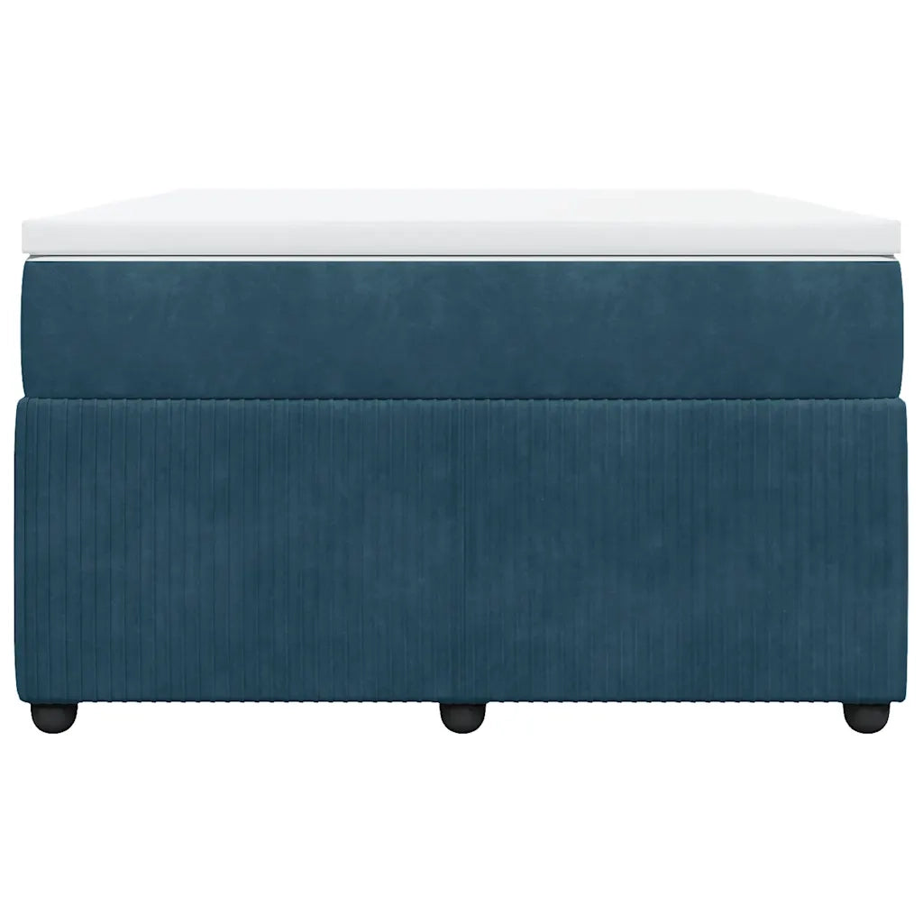 Giroletto a Molle con Materasso Blu Scuro 120x200 cm in Velluto