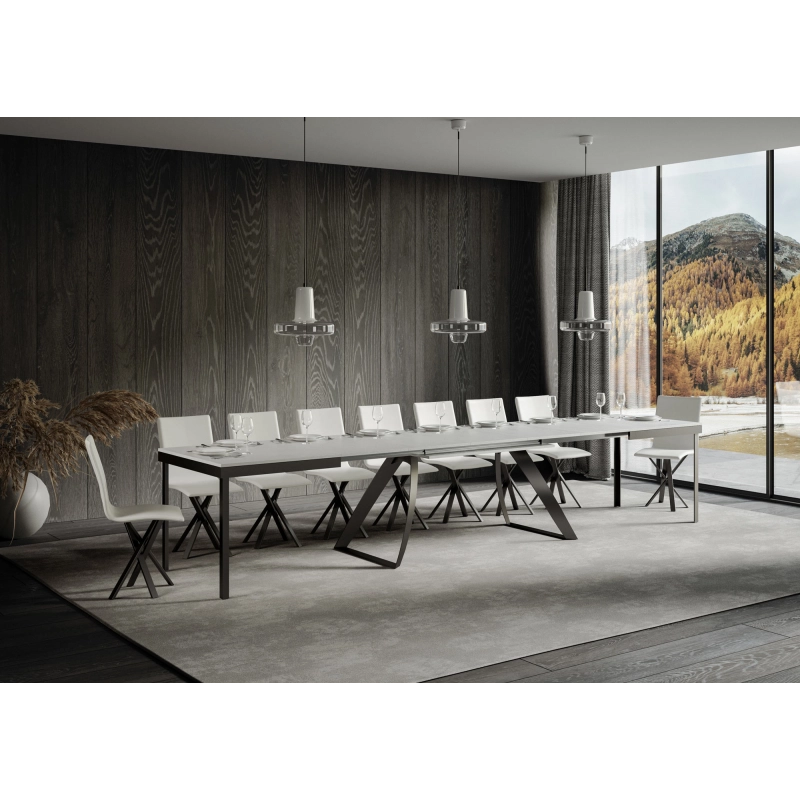 Tavolo allungabile 90x180/440 cm Proxy Evolution telaio Antracite - Quercia Natura